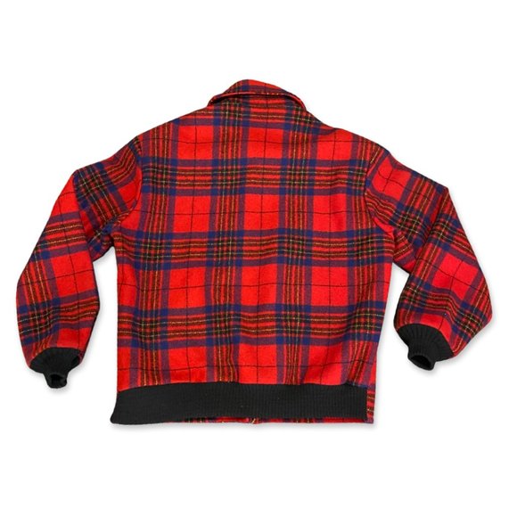 COPY - Vintage Pendleton Bomber Jacket Lined Mens Size XL Red Plaid - Picture 2 of 8